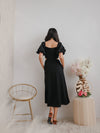 Maeve Cut out Puffy Dress in Black