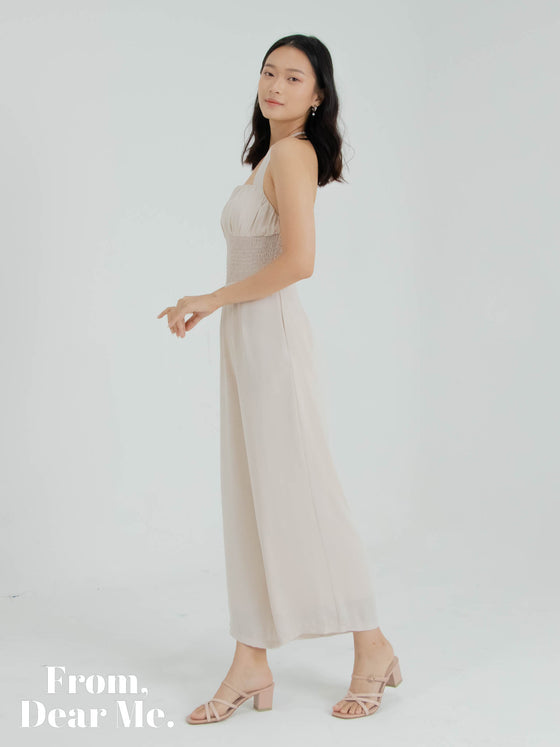 Riley Bareback Jumpsuit in Nude